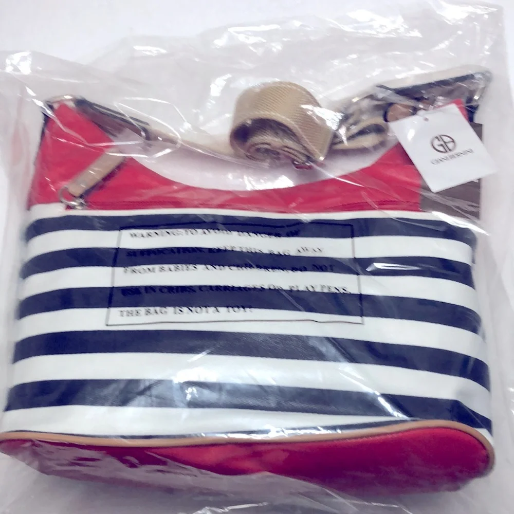 NWT GIANI BERNINI CANVAS STRIPE HOBO SHOULDER CROSSBODY